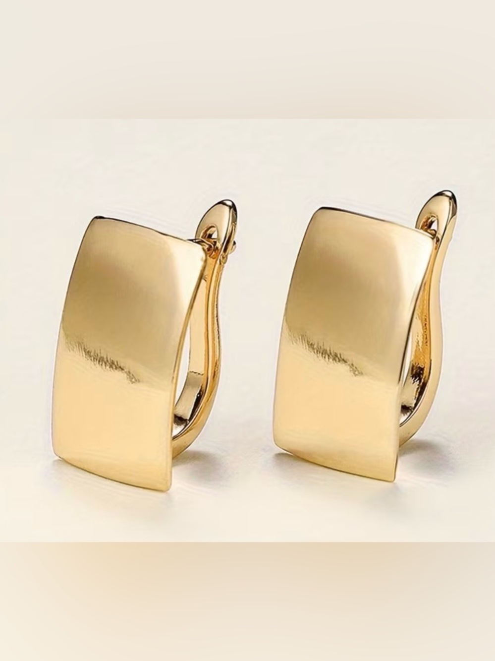 Gold Rectangle Hinged earrings*